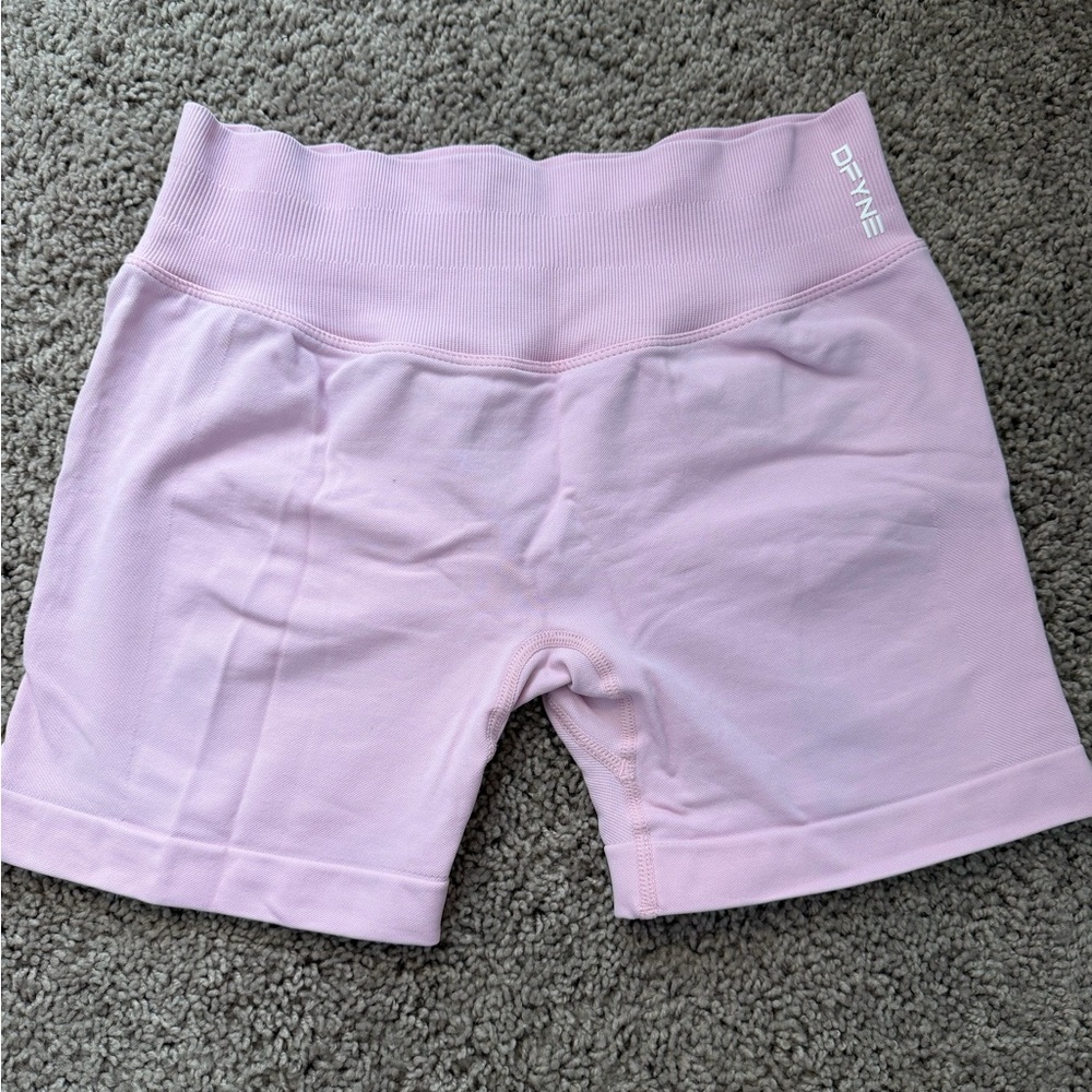 DFYNE Women's Light Rose Pink Impact Workout Shorts